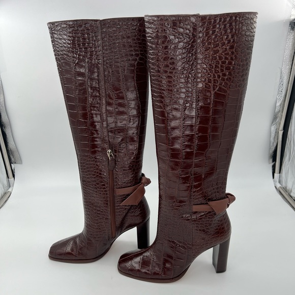 Square Clarita Croc-Embossed Leather Boots Women’s Sizes EU: 36 US: 6 MSRP: $795 - Picture 5 of 12